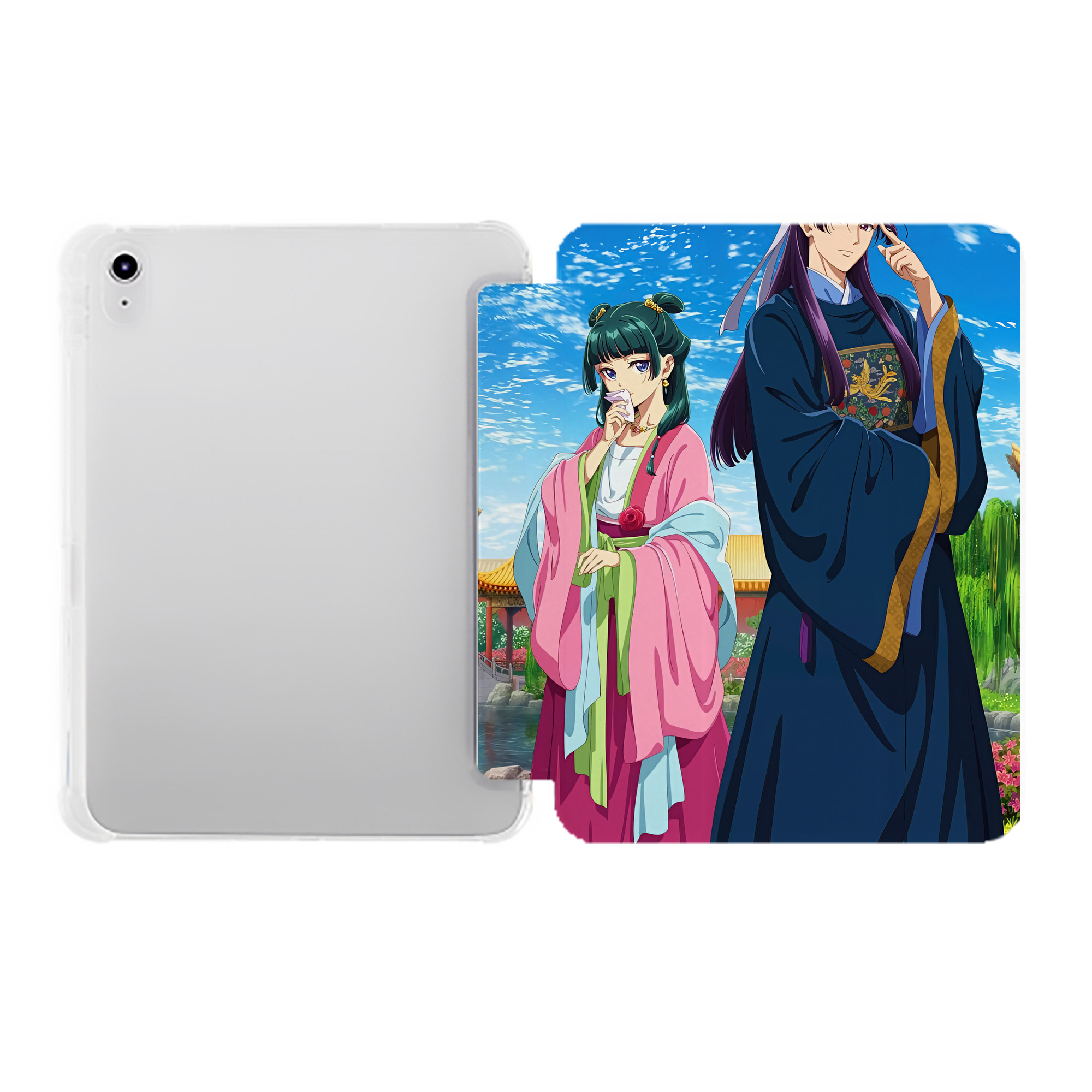 （画像用） 薬屋のひとりごと The Apothecary Diaries IPad ケース ペン収納付き 三つ折りスタンド PUレザー×シリコン 対応機種9.5/10.5/10.9インチ